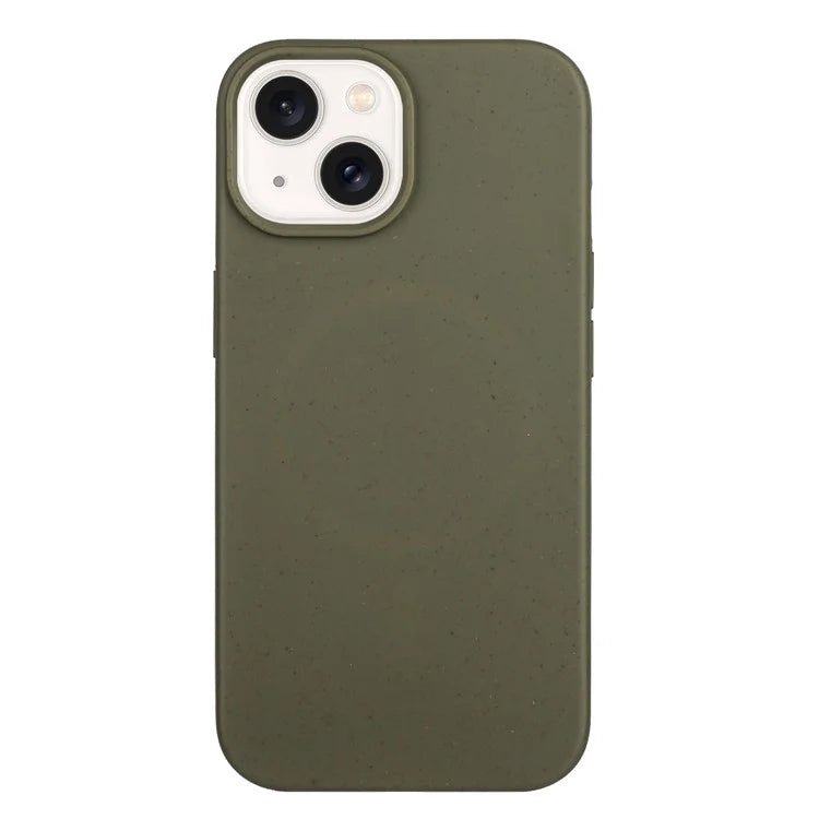 For iPhone 15 Magnetic Case Wheat Straw+TPU Compostable Phone Cover