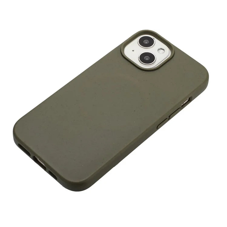 For iPhone 15 Magnetic Case Wheat Straw+TPU Compostable Phone Cover