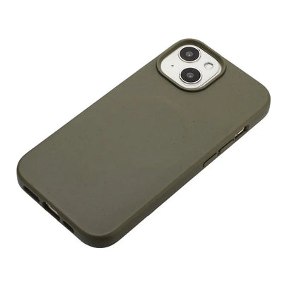 For iPhone 15 Magnetic Case Wheat Straw+TPU Compostable Phone Cover