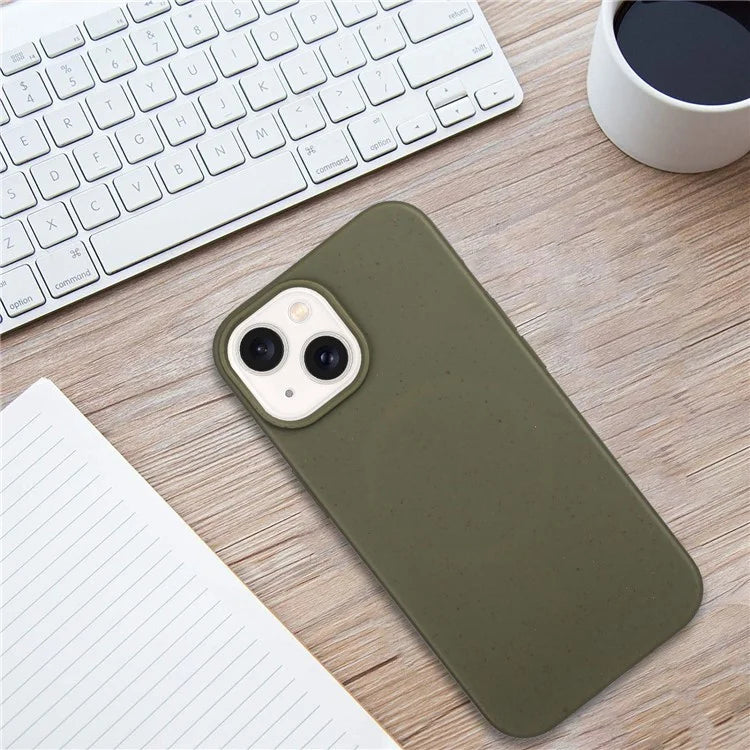 For iPhone 15 Magnetic Case Wheat Straw+TPU Compostable Phone Cover