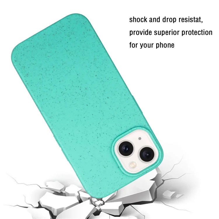 For iPhone 15 Magnetic Case Wheat Straw+TPU Compostable Phone Cover