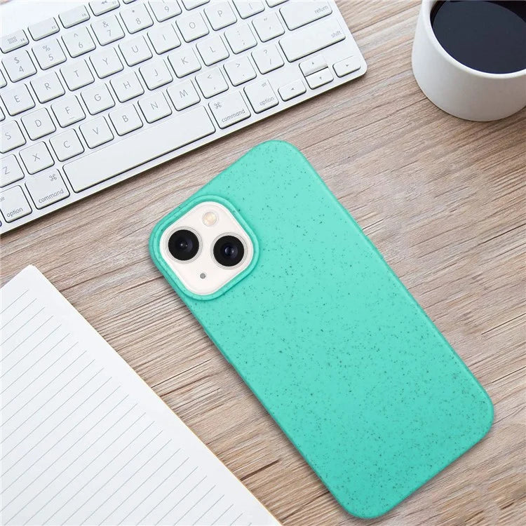 For iPhone 15 Magnetic Case Wheat Straw+TPU Compostable Phone Cover