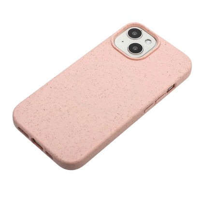 For iPhone 15 Magnetic Case Wheat Straw+TPU Compostable Phone Cover