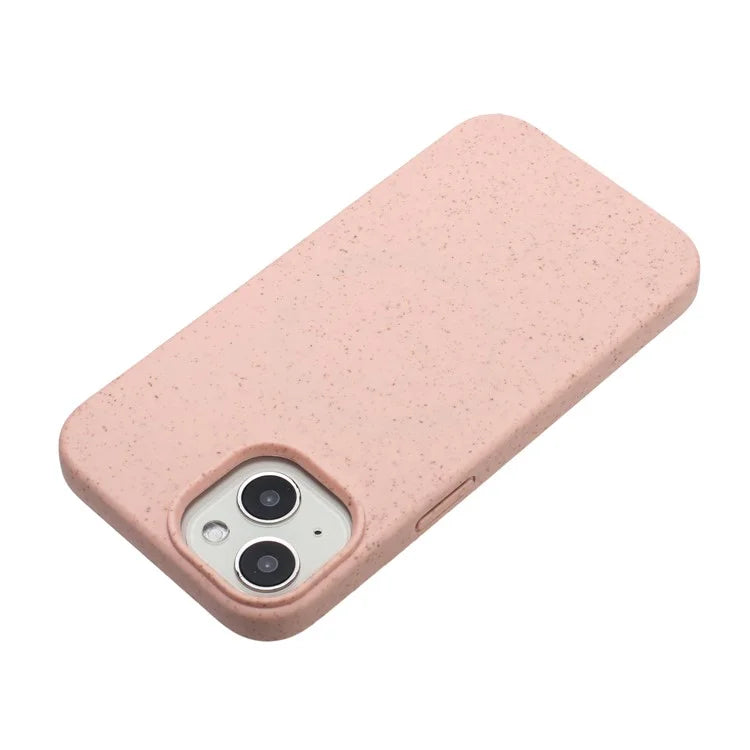For iPhone 15 Magnetic Case Wheat Straw+TPU Compostable Phone Cover