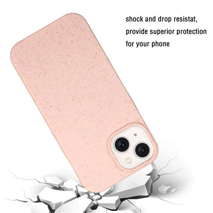 For iPhone 15 Magnetic Case Wheat Straw+TPU Compostable Phone Cover