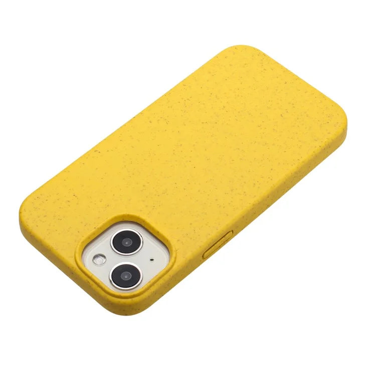 For iPhone 15 Magnetic Case Wheat Straw+TPU Compostable Phone Cover