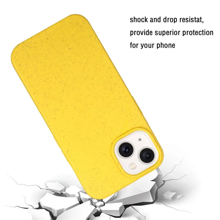 For iPhone 15 Magnetic Case Wheat Straw+TPU Compostable Phone Cover