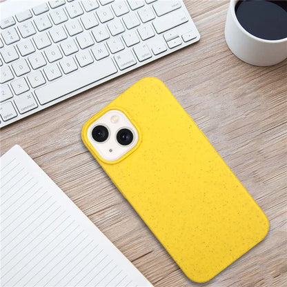 For iPhone 15 Magnetic Case Wheat Straw+TPU Compostable Phone Cover
