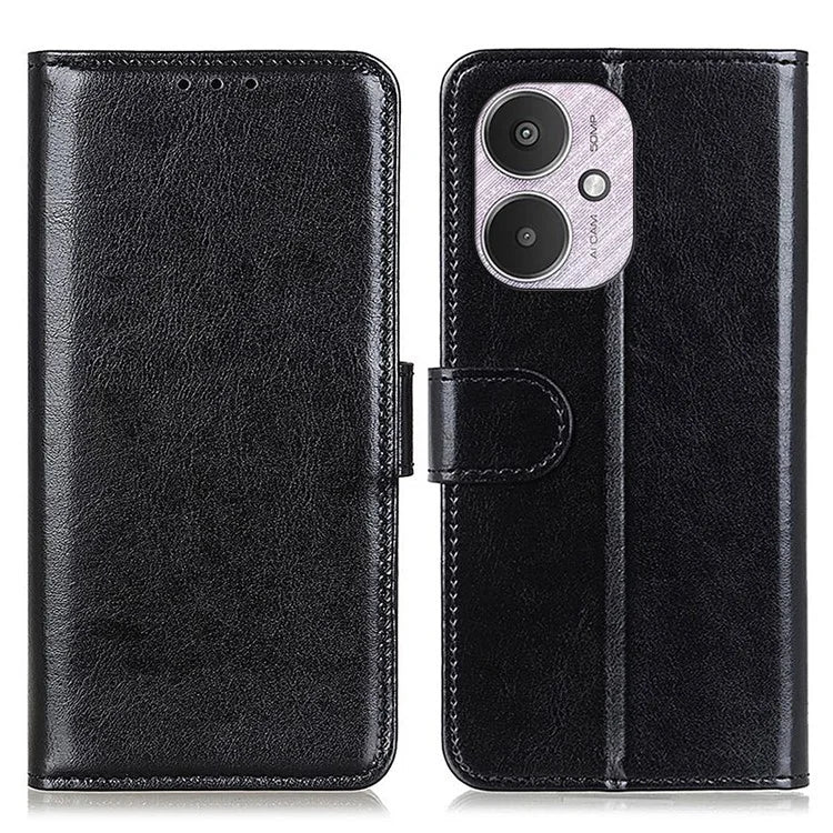 For Xiaomi Redmi 13C 4G/Poco C65 4G/Redmi 13C 5G Case Anti-scratch Crazy Horse Texture Wallet Stand Phone Cover