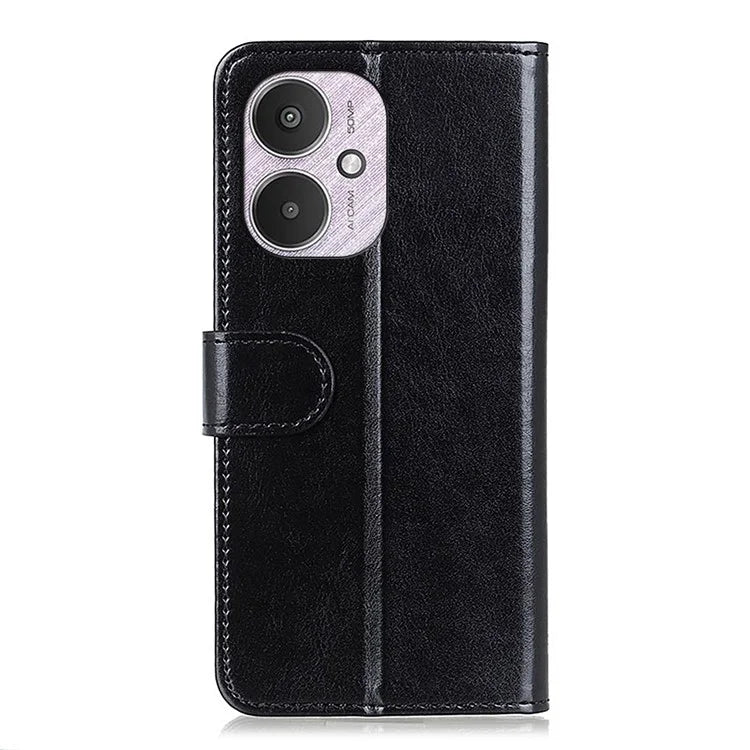 For Xiaomi Redmi 13C 4G/Poco C65 4G/Redmi 13C 5G Case Anti-scratch Crazy Horse Texture Wallet Stand Phone Cover