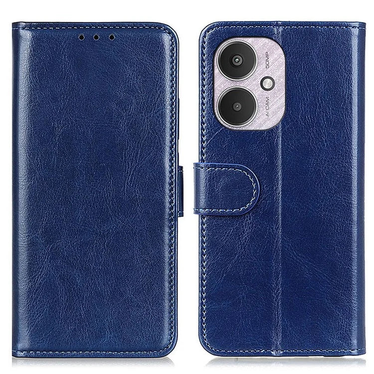 For Xiaomi Redmi 13C 4G/Poco C65 4G/Redmi 13C 5G Case Anti-scratch Crazy Horse Texture Wallet Stand Phone Cover