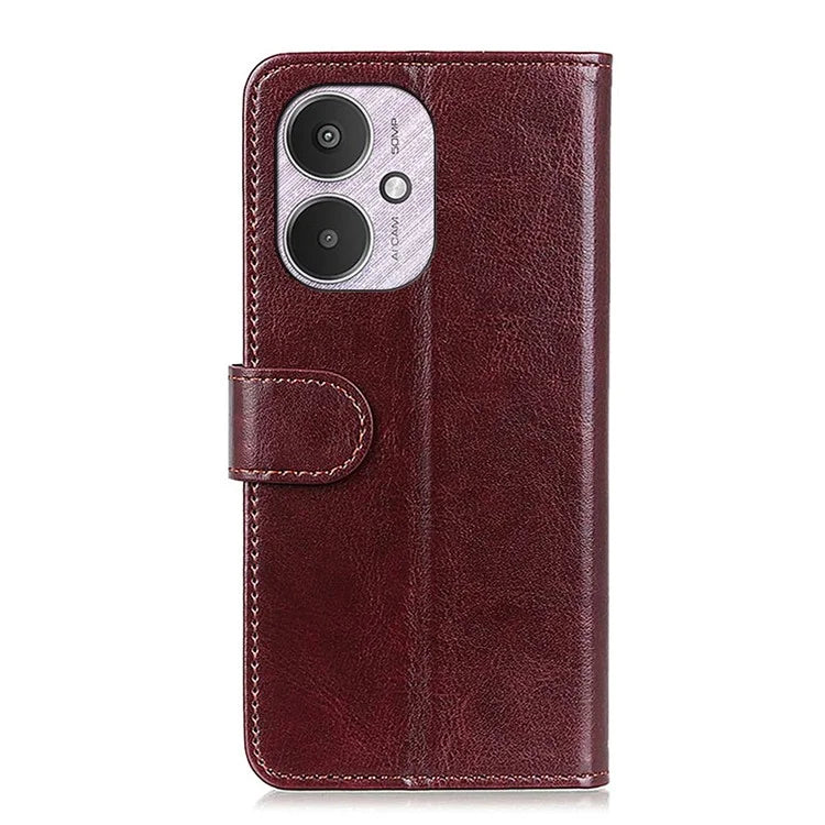 For Xiaomi Redmi 13C 4G / Poco C65 4G / Redmi 13C 5G Case Anti-scratch Crazy Horse Texture Wallet Stand Phone Cover
