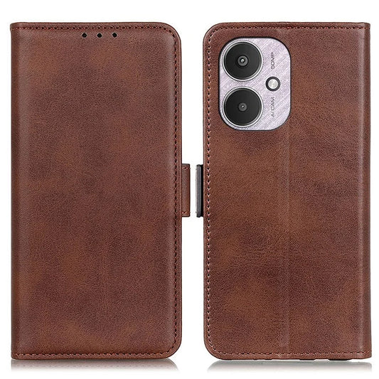 For Xiaomi Redmi 13C 4G / Poco C65 4G / Redmi 13C 5G Case Cowhide Texture Phone Shell with Stand and Wallet