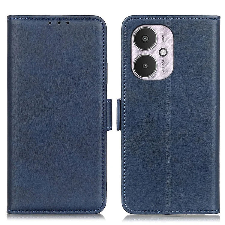 For Xiaomi Redmi 13C 4G / Poco C65 4G / Redmi 13C 5G Case Cowhide Texture Phone Shell with Stand and Wallet