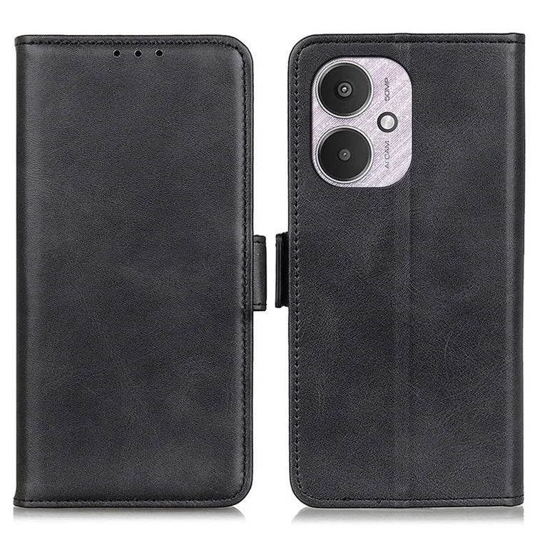For Xiaomi Redmi 13C 4G / Poco C65 4G / Redmi 13C 5G Case Cowhide Texture Phone Shell with Stand and Wallet