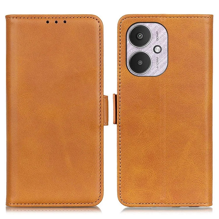 For Xiaomi Redmi 13C 4G / Poco C65 4G / Redmi 13C 5G Case Cowhide Texture Phone Shell with Stand and Wallet