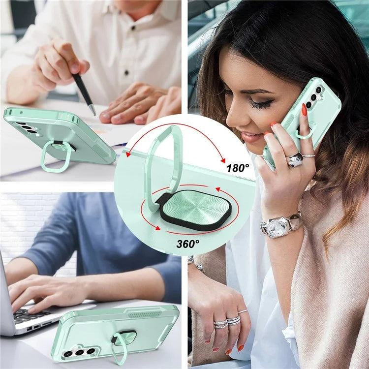 For Samsung Galaxy S23 FE Case Rotary Ring Kickstand Phone Cover
