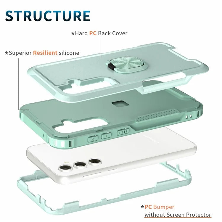 For Samsung Galaxy S23 FE Case Rotary Ring Kickstand Phone Cover