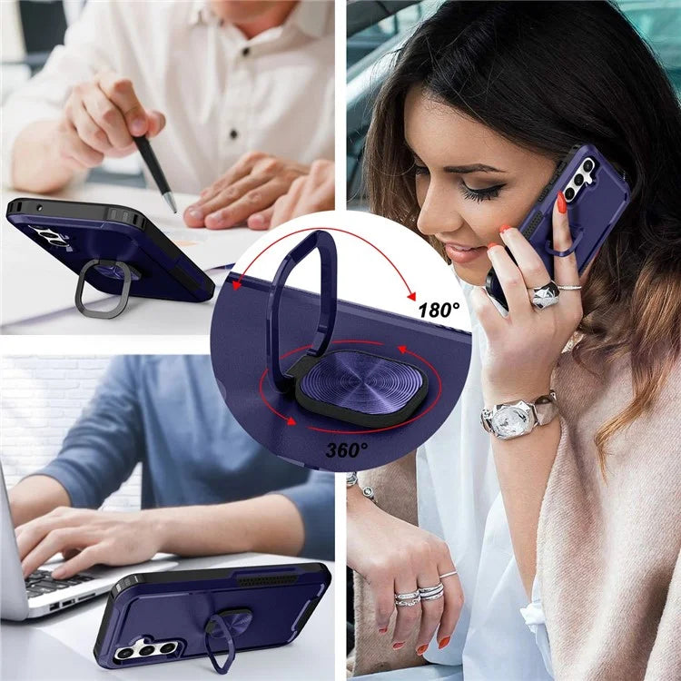 For Samsung Galaxy S23 FE Case Rotary Ring Kickstand Phone Cover