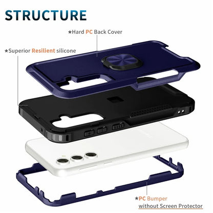 For Samsung Galaxy S23 FE Case Rotary Ring Kickstand Phone Cover