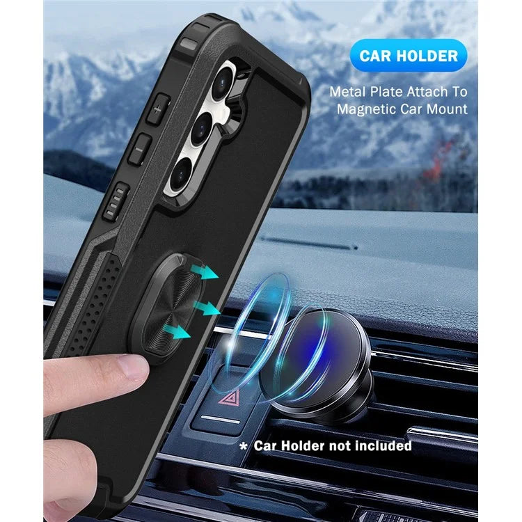 For Samsung Galaxy S23 FE Case Rotary Ring Kickstand Phone Cover