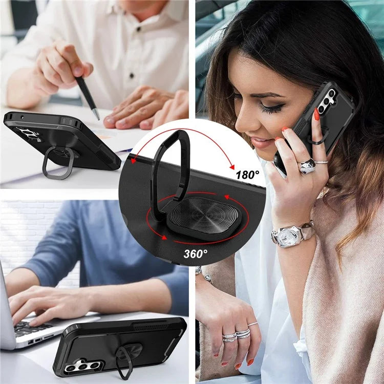 For Samsung Galaxy S23 FE Case Rotary Ring Kickstand Phone Cover