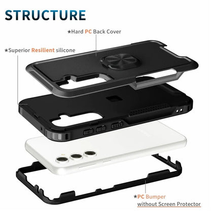 For Samsung Galaxy S23 FE Case Rotary Ring Kickstand Phone Cover