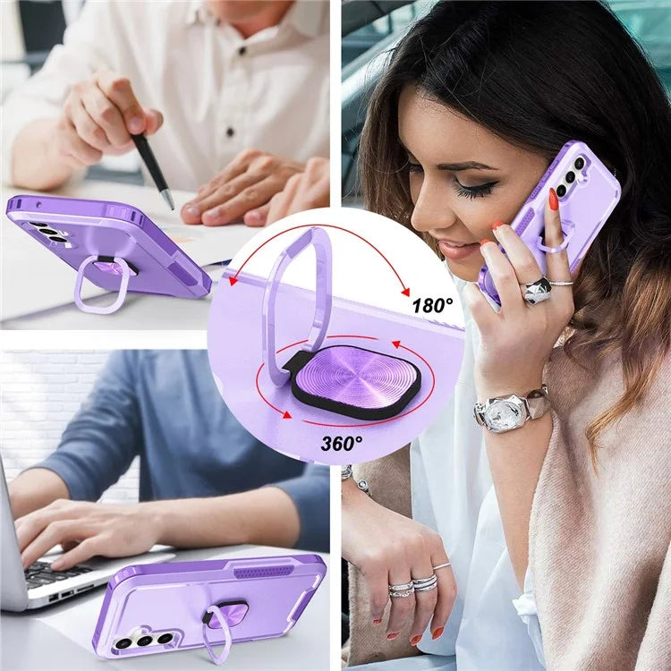 For Samsung Galaxy S23 FE Case Rotary Ring Kickstand Phone Cover