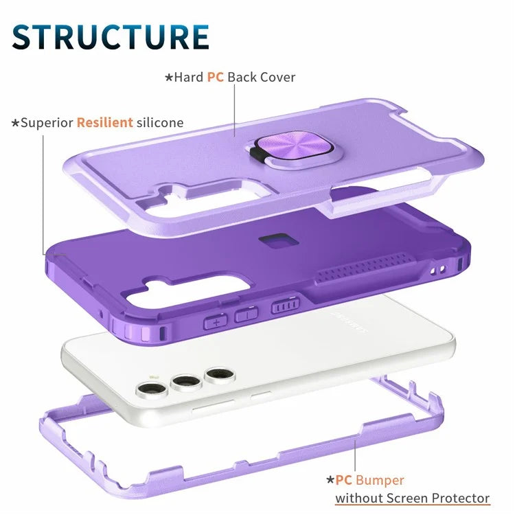 For Samsung Galaxy S23 FE Case Rotary Ring Kickstand Phone Cover