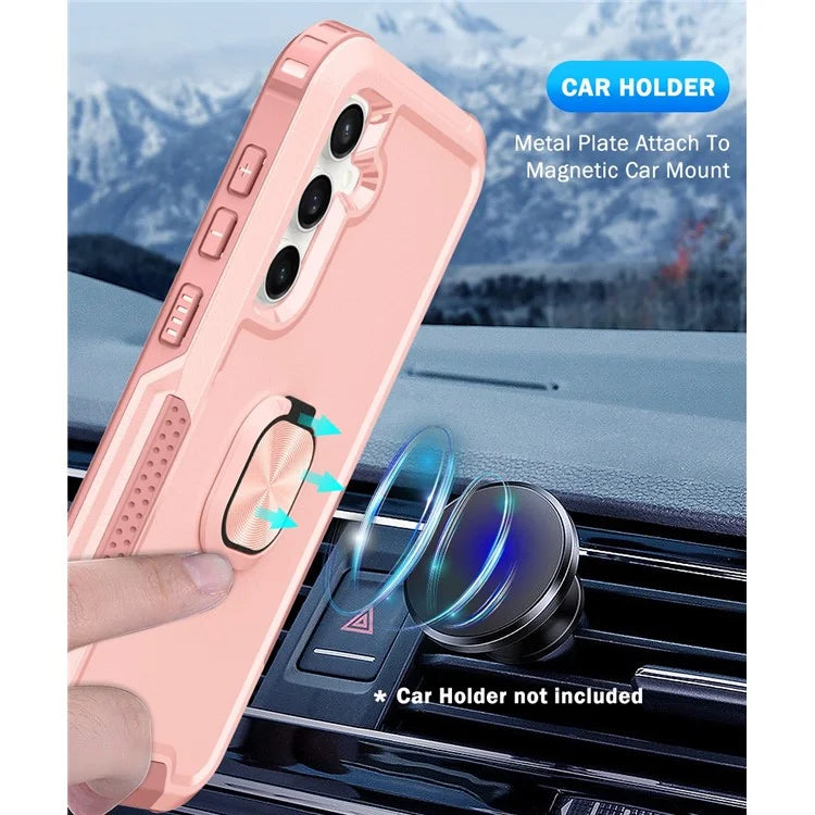 For Samsung Galaxy S23 FE Case Rotary Ring Kickstand Phone Cover