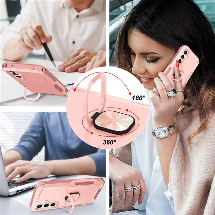 For Samsung Galaxy S23 FE Case Rotary Ring Kickstand Phone Cover