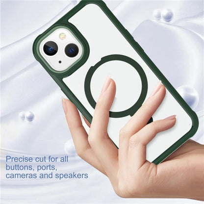 For iPhone 15 GW202 Ring Kickstand Case Dual Layer PC+TPU Magnetic Phone Cover