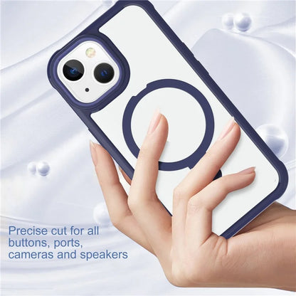 For iPhone 15 GW202 Ring Kickstand Case Dual Layer PC+TPU Magnetic Phone Cover