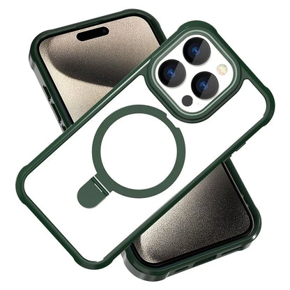 For iPhone 15 Pro GW202 Kickstand Phone Case Back Cover Compatible with Magsafe
