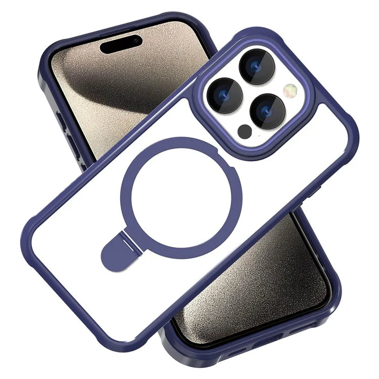 For iPhone 15 Pro GW202 Kickstand Phone Case Back Cover Compatible with Magsafe