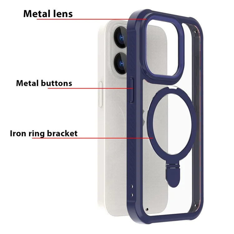 For iPhone 15 Pro GW202 Kickstand Phone Case Back Cover Compatible with Magsafe