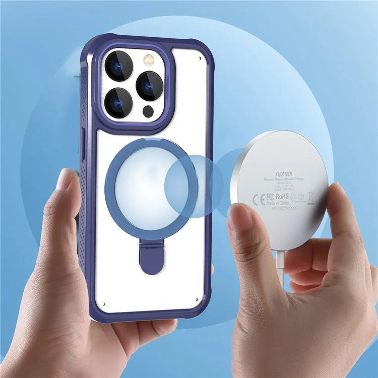 For iPhone 15 Pro GW202 Kickstand Phone Case Back Cover Compatible with Magsafe