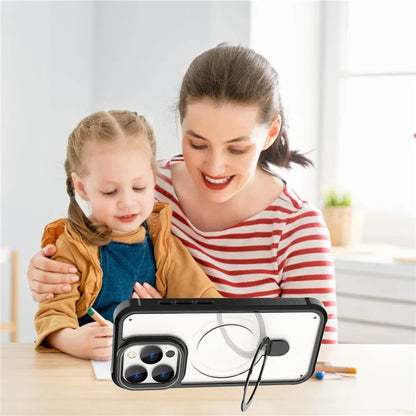 For iPhone 15 Pro GW202 Kickstand Phone Case Back Cover Compatible with Magsafe