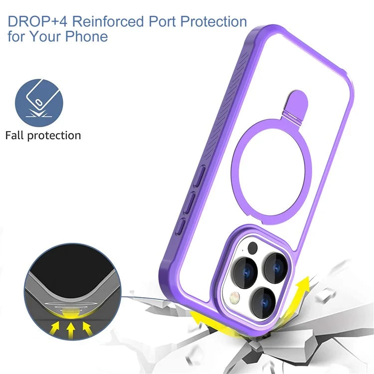 For iPhone 15 Pro GW202 Kickstand Phone Case Back Cover Compatible with Magsafe