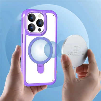 For iPhone 15 Pro GW202 Kickstand Phone Case Back Cover Compatible with Magsafe