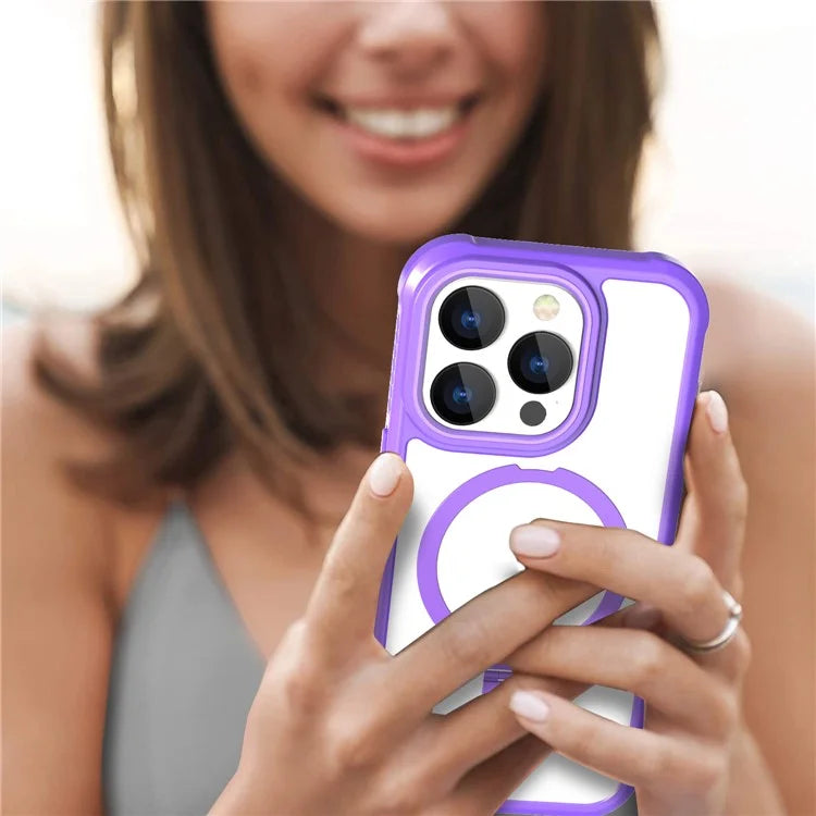 For iPhone 15 Pro GW202 Kickstand Phone Case Back Cover Compatible with Magsafe