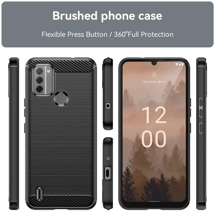 For Nokia C31 4G Mobile Phone Case Soft TPU Carbon Fiber Texture Phone Shell