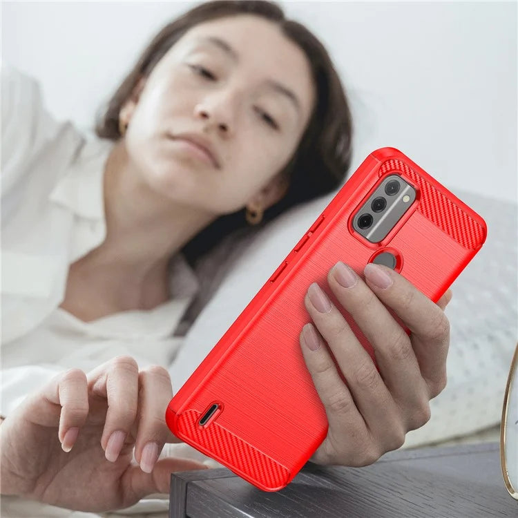 For Nokia C31 4G Mobile Phone Case Soft TPU Carbon Fiber Texture Phone Shell