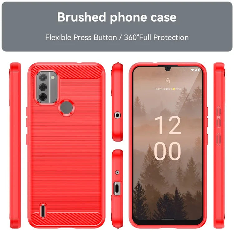 For Nokia C31 4G Mobile Phone Case Soft TPU Carbon Fiber Texture Phone Shell