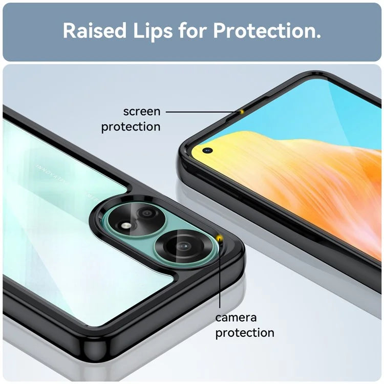 For Oppo A78 4G Case Scratch-resistant TPU+Acrylic Phone Shell Cover