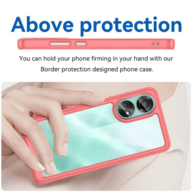 For Oppo A78 4G Case Scratch-resistant TPU+Acrylic Phone Shell Cover