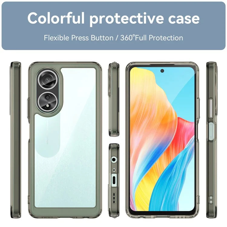 For Oppo A58 4G Case TPU+Acrylic Shockproof Anti-fall Protective Phone Cover