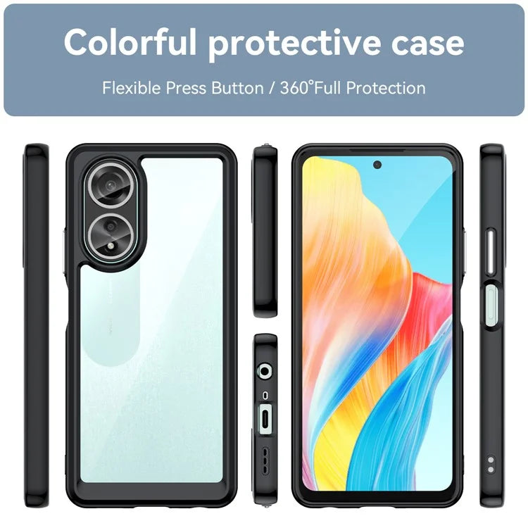 For Oppo A58 4G Case TPU+Acrylic Shockproof Anti-fall Protective Phone Cover