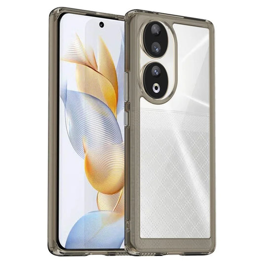 For Honor 80 5G Case TPU + Acrylic Drop-proof Smart Phone Back Cover Grey