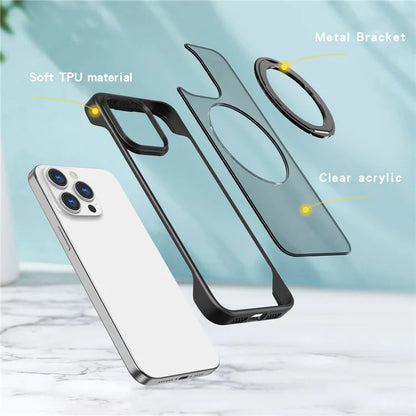 For iPhone 15 Pro Phone Case TPU+Acrylic Frameless Shockproof Cover